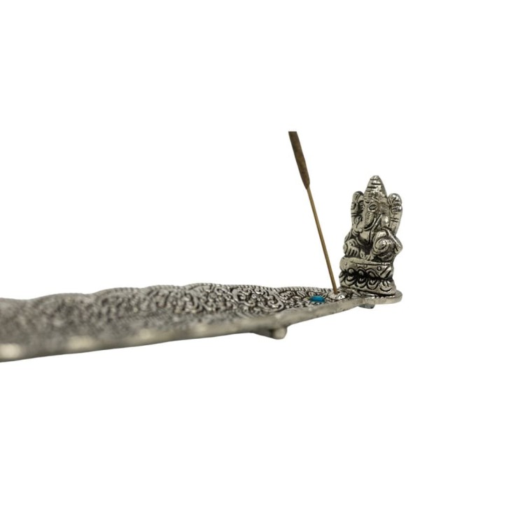Metalowa  podstawka pod Kadzidełek XL -  Ganesha — Metalowa podstawka pod kadzidełek Ganesha XL – mosiężna, ręcznie wykonana