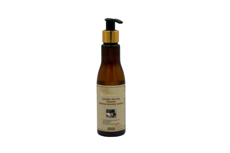 Ogórkowo-Aloesowy Szampon – Oczyszczenie, Nawilżenie i Chłodzenie Włosów — Szampon ogurkowo-aloesowy 200ml – delikatnie
