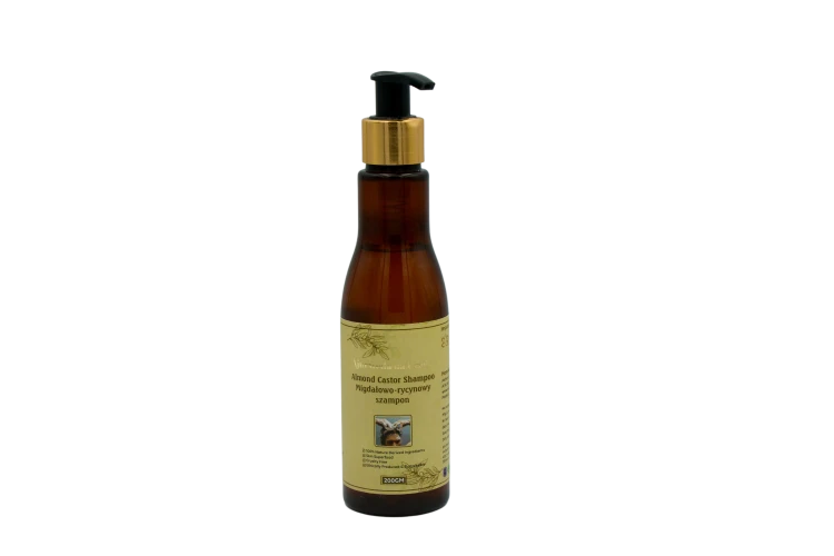 Szampon Migdałowo-Rycynowy – Nawilżenie, Regeneracja i Wzmocnienie Włosów — Szampon migdałowo-rycynowy 200ml – głęboko