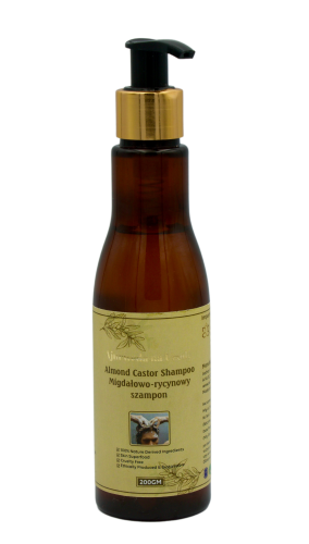 Szampon Migdałowo-Rycynowy – Nawilżenie, Regeneracja i Wzmocnienie Włosów — Szampon migdałowo-rycynowy 200ml – głęboko