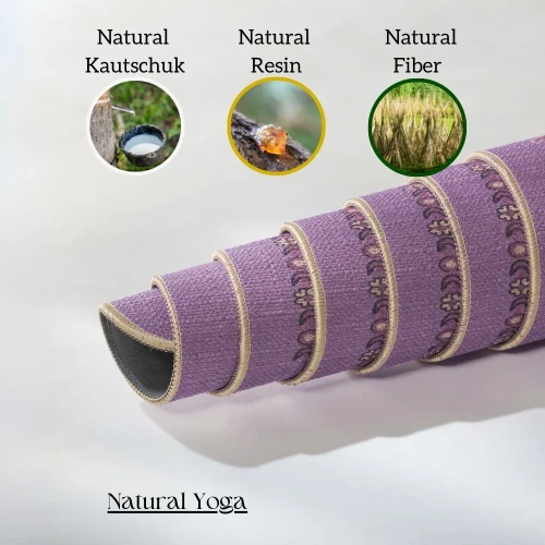 Mata do jogi Lakshmi Lavender – organiczna juta • antypoślizgowa • trwała — Mata do jogi Lakshmi Lavender z organicznej
