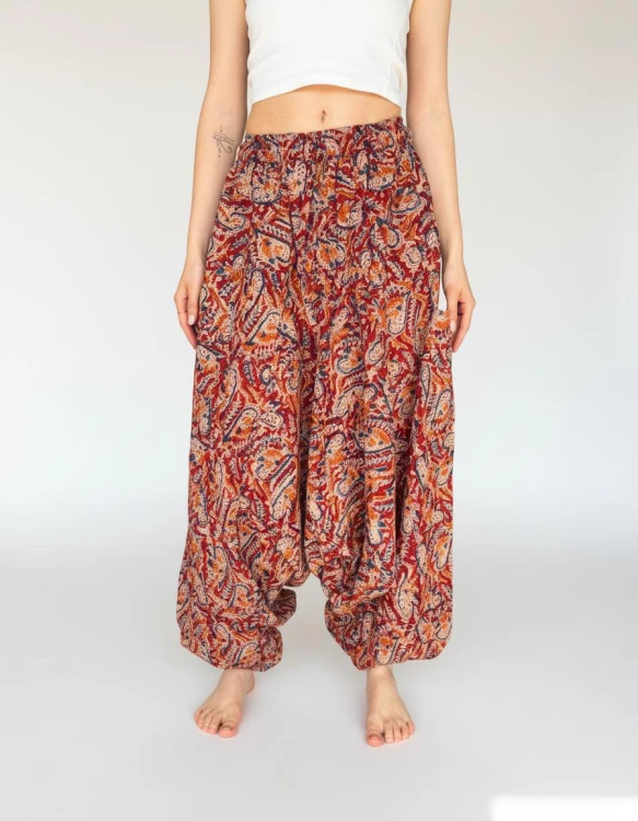 Spodnie do jogi haremki BOHO — 100% bawełna