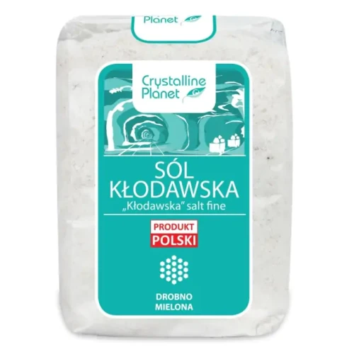 Sól kłodawska drobno mielona 600 g – nierafinowana, bez antyzbrylacza | Crystalline Planet — Naturalna, nierafinowana sól