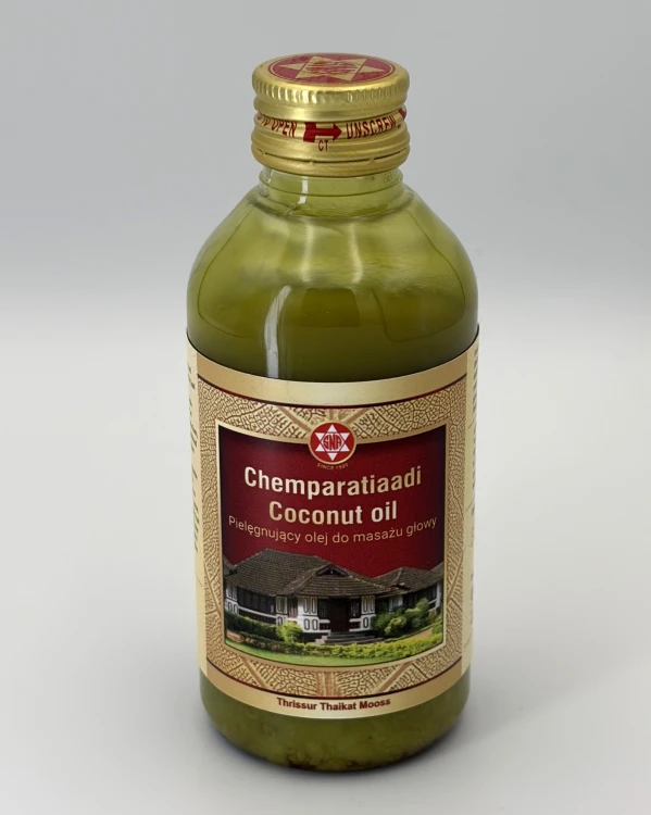 Chemparatiaadi Coconut Oil olejek do masażu ajurweda — Ajurwedyjski olejek do masażu Chemparatiaadi na bazie oleju kokosowego