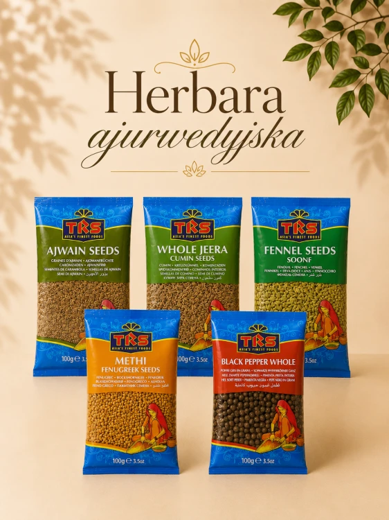 Zestaw dla zrobienia herbaty ajurwedyjskiej — Zestaw pięciu aromatycznych przypraw do przygotowania ajurwedyjskiej