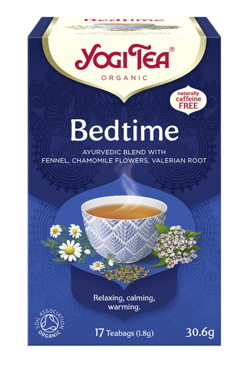 Yogi Tea Bedtime – ajurwedyjska herbata BIO na sen z rumiankiem, walerianą i lawendą, 17 torebek — Wieczorna herbata