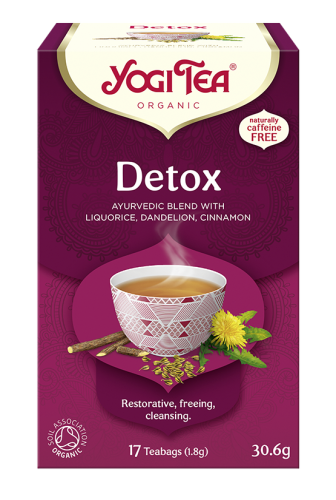 Yogi Tea Detox – ajurwedyjska herbata BIO oczyszczająca z mniszkiem, lukrecją i cynamonem, 17 torebek — Regenerująca