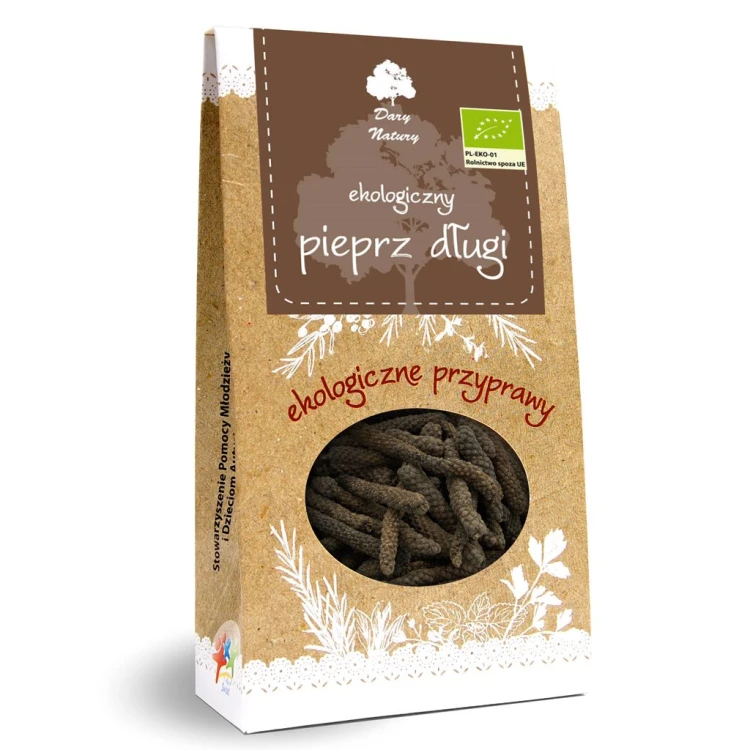 Pieprz długi EKO (Pippali) – Dary Natury, 50g — Ekologiczny pieprz długi (Piper longum) — znany w Ajurwedzie jako Pippali