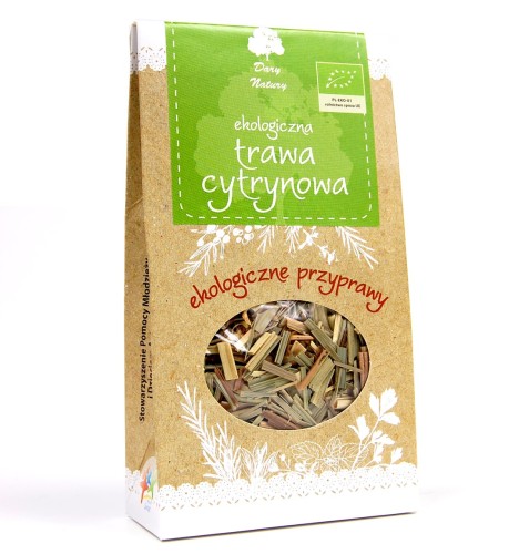 Trawa cytrynowa EKO – Dary Natury, 20g — Suszona trawa cytrynowa (lemongrass) z certyfikowanych upraw ekologicznych