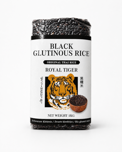 Ryż czarny kleisty Black Glutinous Rice Royal Tiger 1 kg — Oryginalny tajski czarny ryż kleisty Royal Tiger