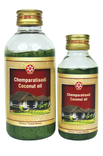 Chemparatiaadi Coconut Oil olejek do masażu ajurweda — Ajurwedyjski olejek do masażu Chemparatiaadi na bazie oleju kokosowego