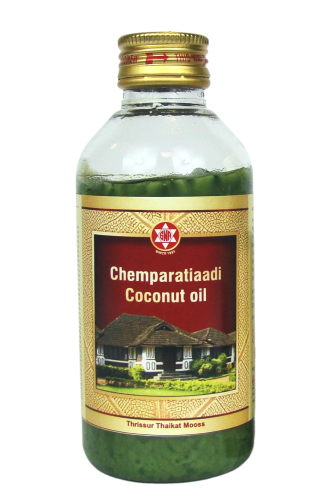 Chemparatiaadi Coconut Oil olejek do masażu ajurweda — Ajurwedyjski olejek do masażu Chemparatiaadi na bazie oleju kokosowego