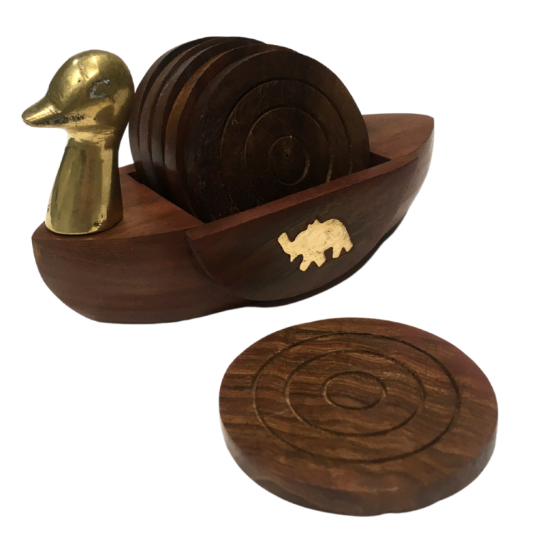 Drewniane podstawki / podkładki pod kubek (kaczka)