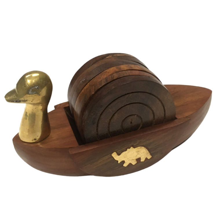 Drewniane podstawki / podkładki pod kubek (kaczka)