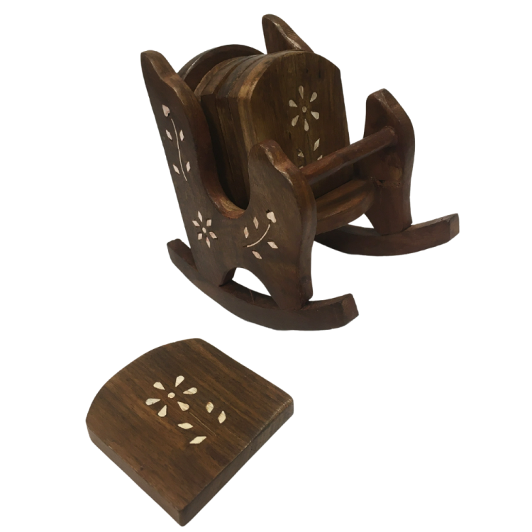 Drewniane podstawki / podkładki pod kubek (fotel bujany)