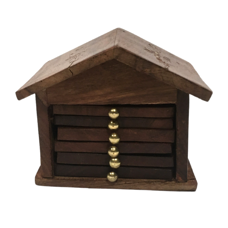 Drewniane podstawki / podkładki pod kubek (domek)