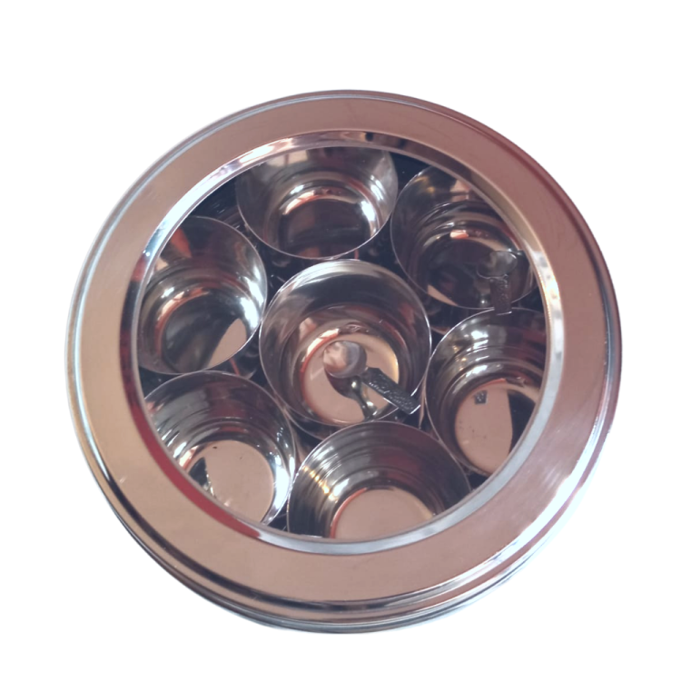 Przyprawnik z łyżeczkami i pokrywką 7 pojemników INDYJSKIE PRODUKTY