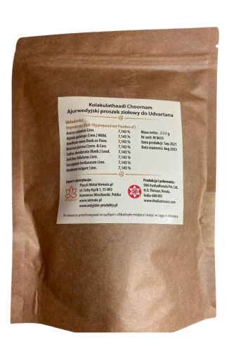 Proszek do Udvartana Kolakulathaadi Choornam 200g — Kolakulathadi Choornam to ziołowy proszek do stosowania zewnętrznego