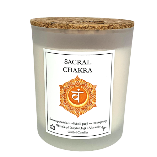 Świeca czakra sakralna – Sacral Chakra — 100% naturalna świeca z zastosowaniem olejków eterycznych i minerałów