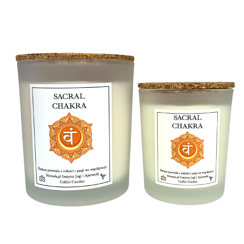 Świeca czakra sakralna – Sacral Chakra — 100% naturalna świeca z zastosowaniem olejków eterycznych i minerałów