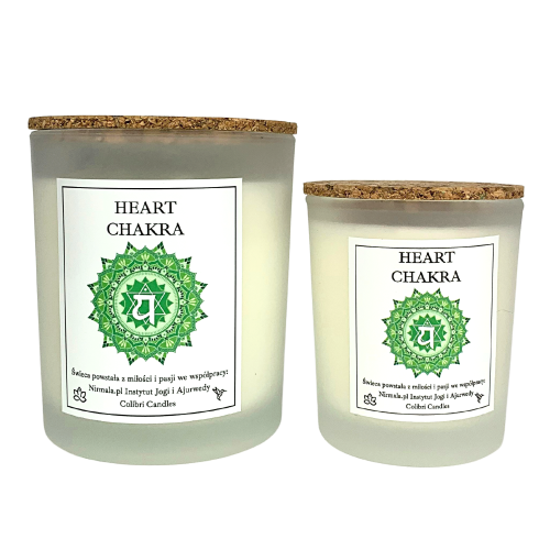 Świeca czakra serca – Heart Chakra — 100% naturalna świeca z zastosowaniem olejków eterycznych i minerałów
