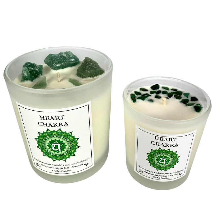 Świeca czakra serca – Heart Chakra — 100% naturalna świeca z zastosowaniem olejków eterycznych i minerałów