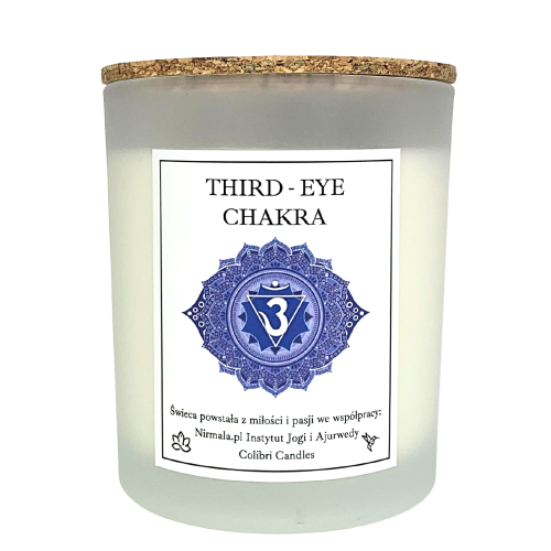 Świeca czakra trzeciego oka – Third Eye Chakra — 100% naturalna świeca z zastosowaniem olejków eterycznych i minerałów