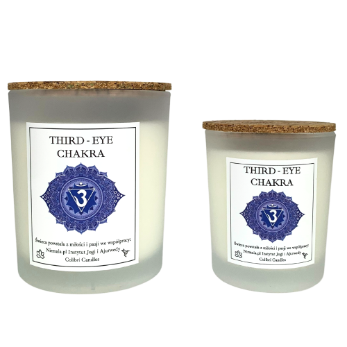 Świeca czakra trzeciego oka – Third Eye Chakra — 100% naturalna świeca z zastosowaniem olejków eterycznych i minerałów