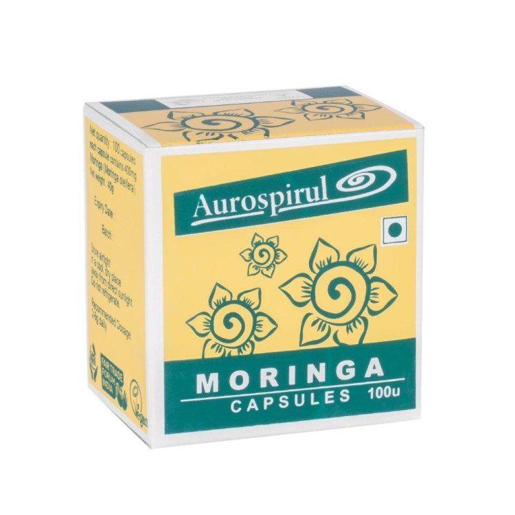 Moringa 100 kaps. 40 g — Moringa ( Moringa oleifera ) zwana „drzewem długowieczności” to gatunek drzewa tropikalnego