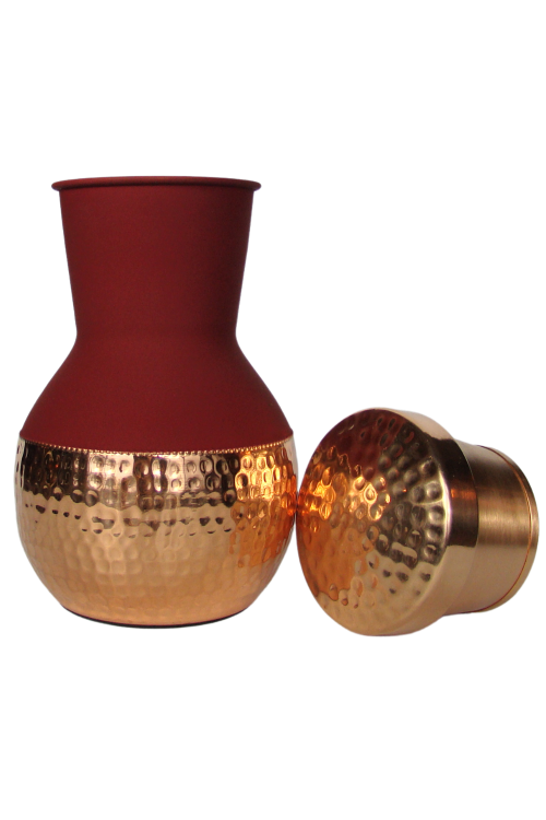 Miedziana karafka do wody 1.2 L (Silk Red) — Miedziana karafka do wody 1.2 L