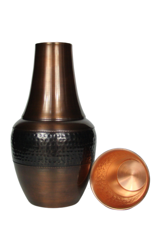 Miedziana karafka do wody z kubkiem (Venus Antique) — Miedziana karafka do wody z kubkiem