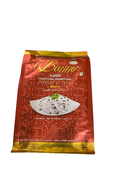 Banno Ryż basmati 1kg — Ryż basmati Banno 1kg – oryginalny ryż basmati z Indii